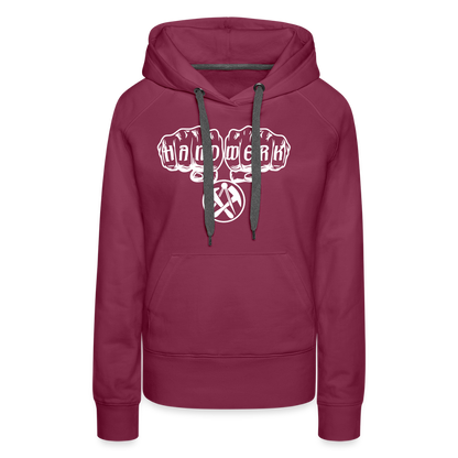 Frauen Premium Hoodie "Dachdecker" Bordeaux Frauen Premium Hoodie {{ color }}