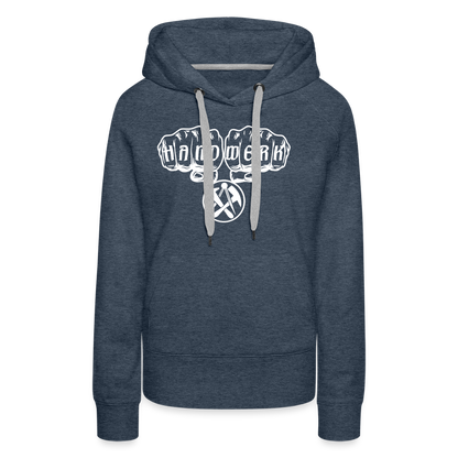 Frauen Premium Hoodie "Dachdecker" Jeansblau Frauen Premium Hoodie {{ color }}