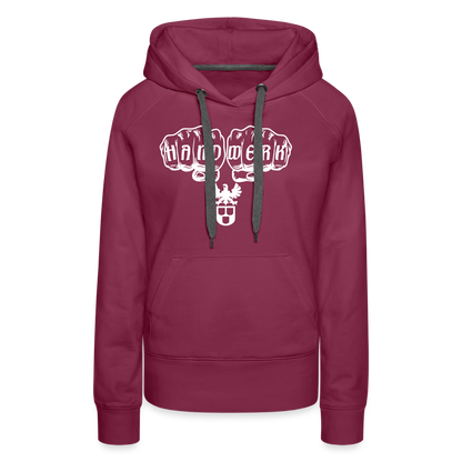 Frauen Premium Hoodie "Maler" Bordeaux Frauen Premium Hoodie {{ color }}