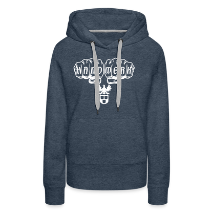 Frauen Premium Hoodie "Maler" Jeansblau Frauen Premium Hoodie {{ color }}