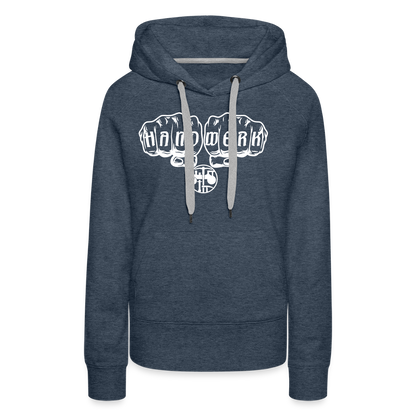 Frauen Premium Hoodie "Strassenbauer" Jeansblau Frauen Premium Hoodie {{ color }}