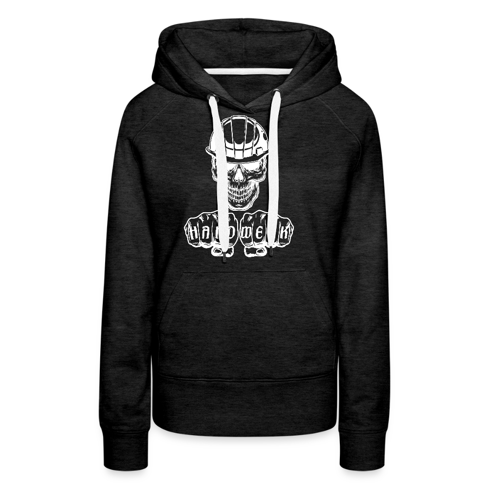 Frauen Premium Hoodie "Skull-Helm-Handwerk" Anthrazit Frauen Premium Hoodie {{ color }}