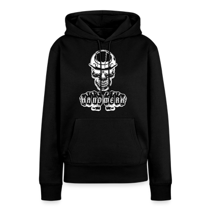 Frauen Premium Hoodie "Skull-Helm-Handwerk" Schwarz Frauen Premium Hoodie {{ color }}
