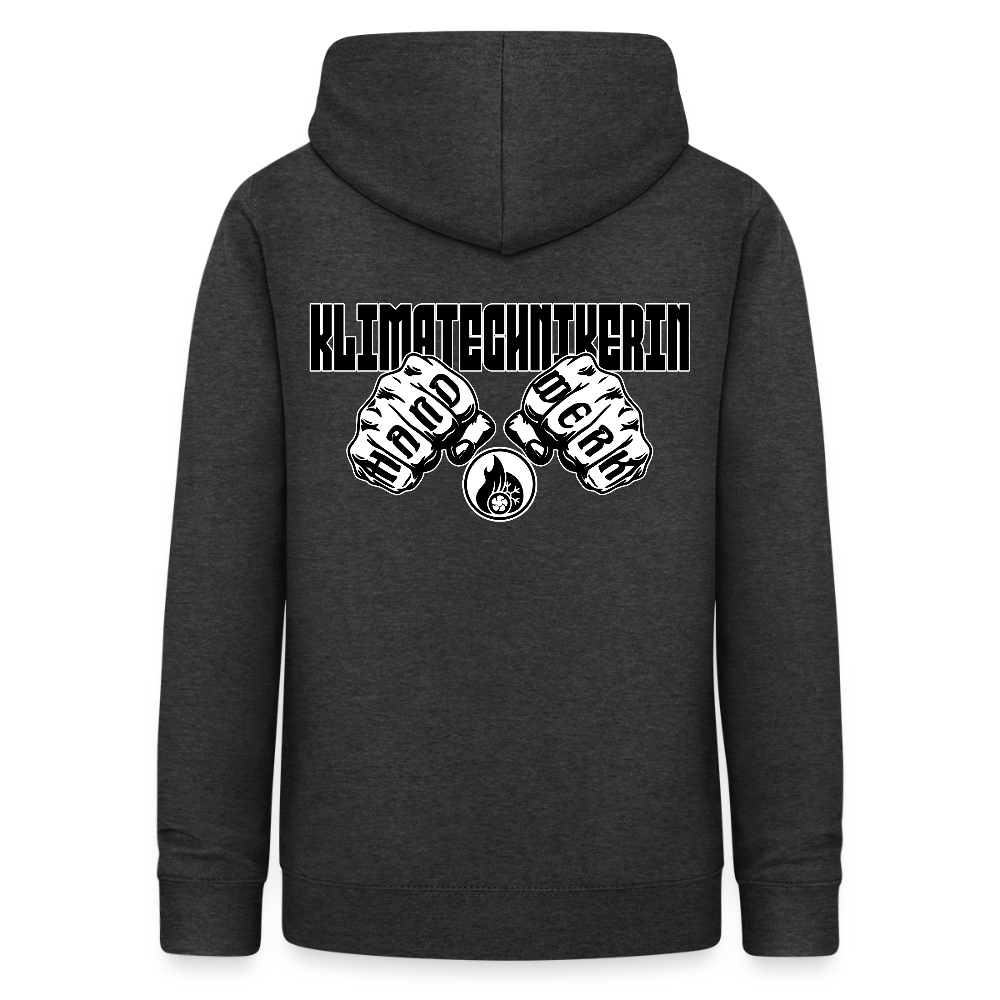 Frauen Hoodie "Klimatechnikerin" (beidseitig beruckt) Anthrazit Frauen Hoodie {{ color }}