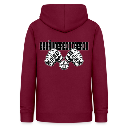 Frauen Hoodie "Gebäudereinigerin" (beidseitig bedruckt) Bordeaux Frauen Hoodie {{ color }}