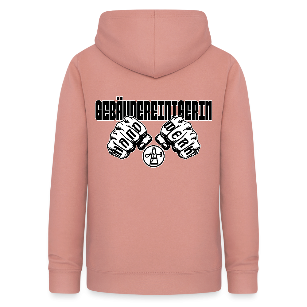 Frauen Hoodie "Gebäudereinigerin" (beidseitig bedruckt) Altrosa Frauen Hoodie {{ color }}