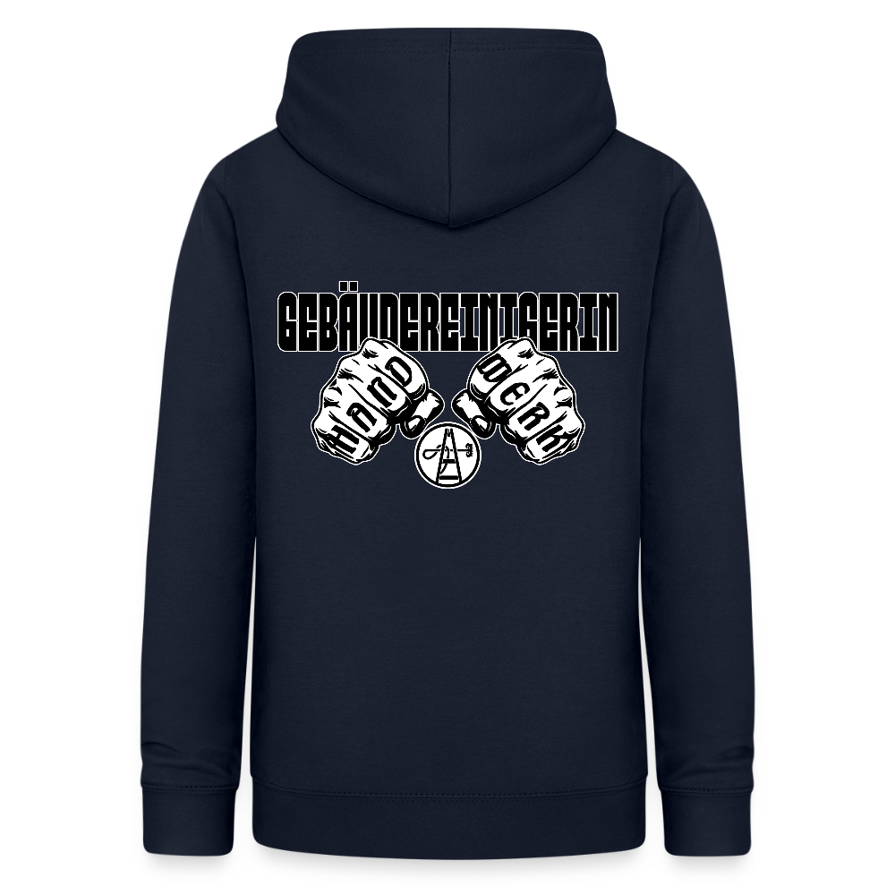 Frauen Hoodie "Gebäudereinigerin" (beidseitig bedruckt) Navy Frauen Hoodie {{ color }}