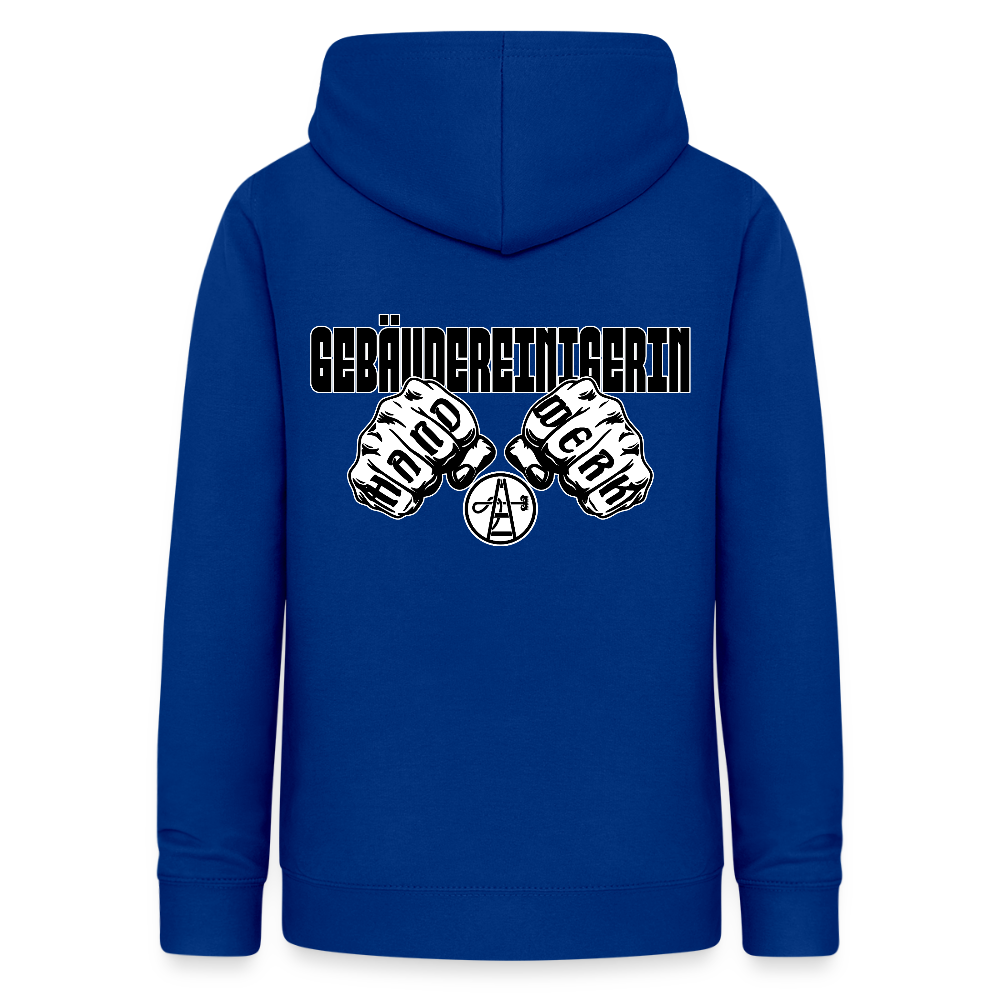 Frauen Hoodie "Gebäudereinigerin" (beidseitig bedruckt) Royalblau Frauen Hoodie {{ color }}