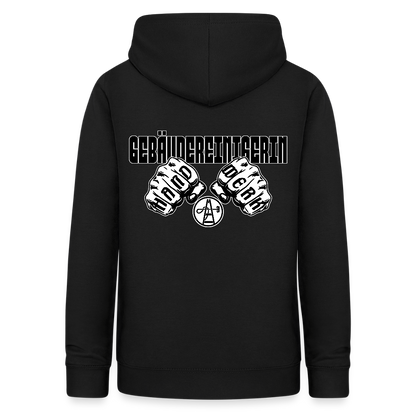 Frauen Hoodie "Gebäudereinigerin" (beidseitig bedruckt) Schwarz Frauen Hoodie {{ color }}