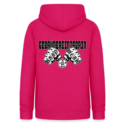Frauen Hoodie "Gebäudereinigerin" (beidseitig bedruckt) dunkles Pink Frauen Hoodie {{ color }}