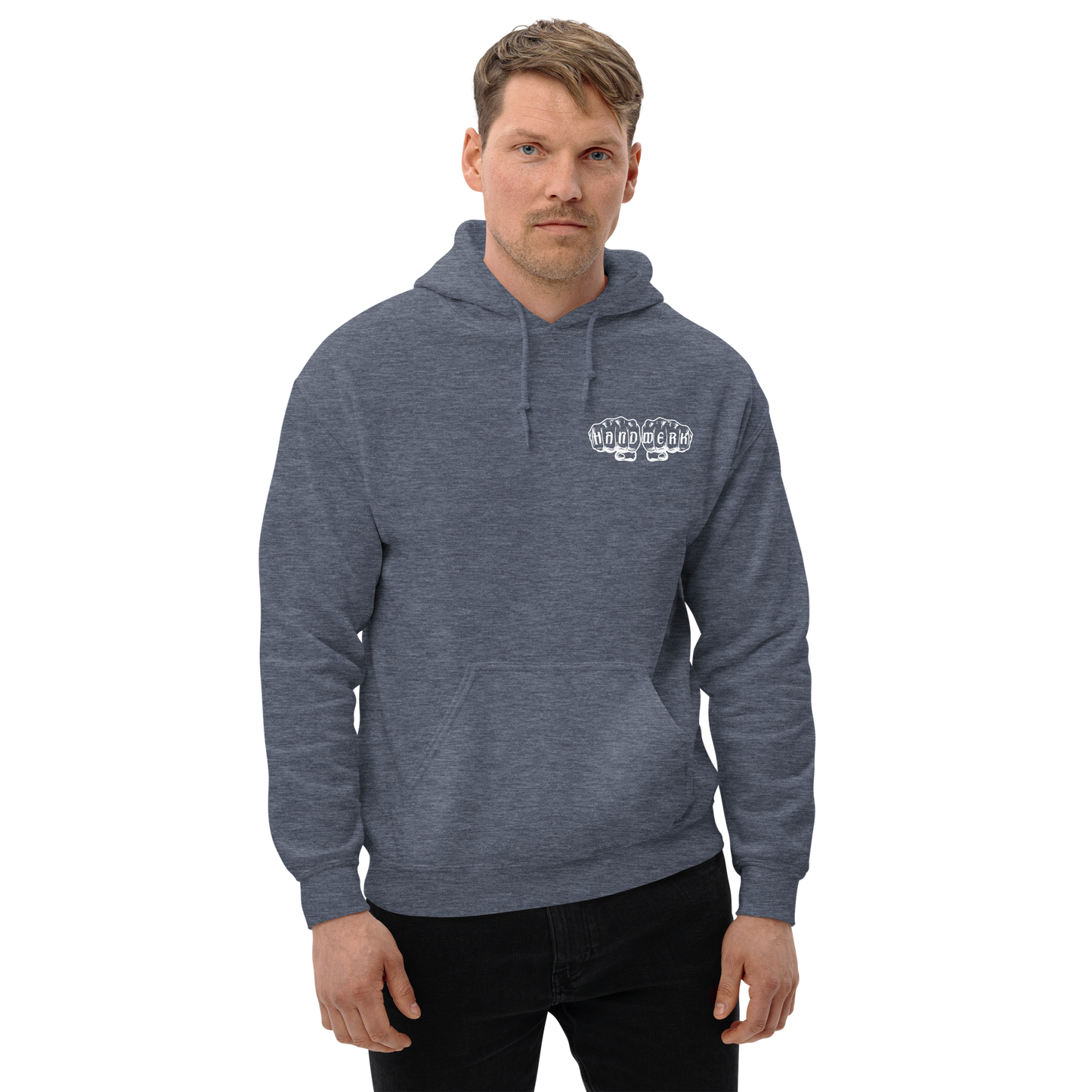 Unisex Hoodie "Ehrbare Handwerk" Heather Sport Dark Navy