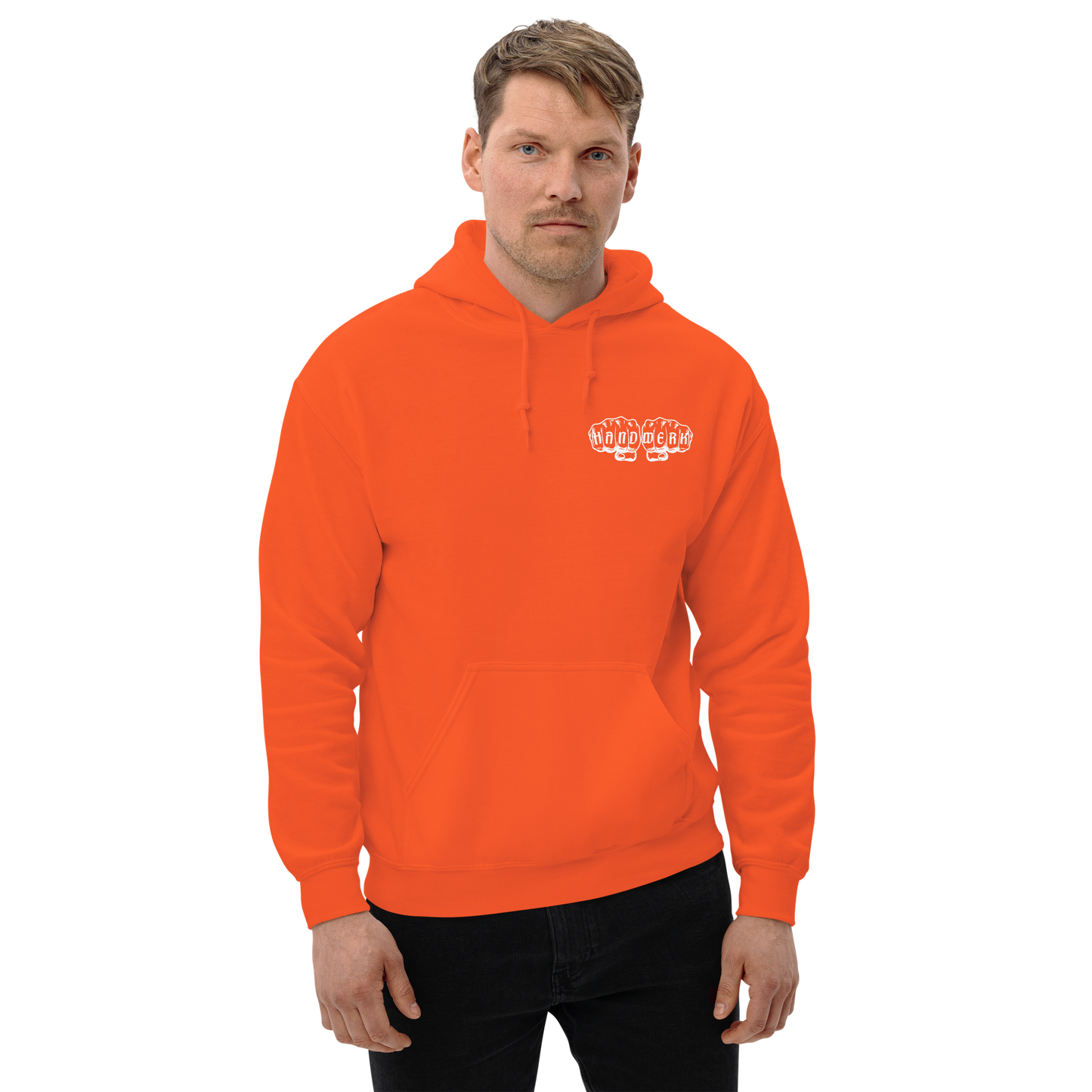Unisex Hoodie "Ehrbare Handwerk" Orange